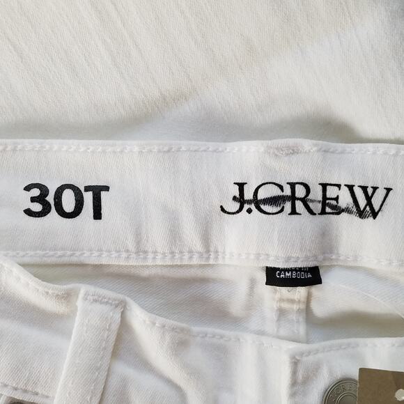J. Crew Tall 9" Vintage Slim Straight Jeans‎ Size 30T White NWT $128 BQ306 - Picture 4 of 7